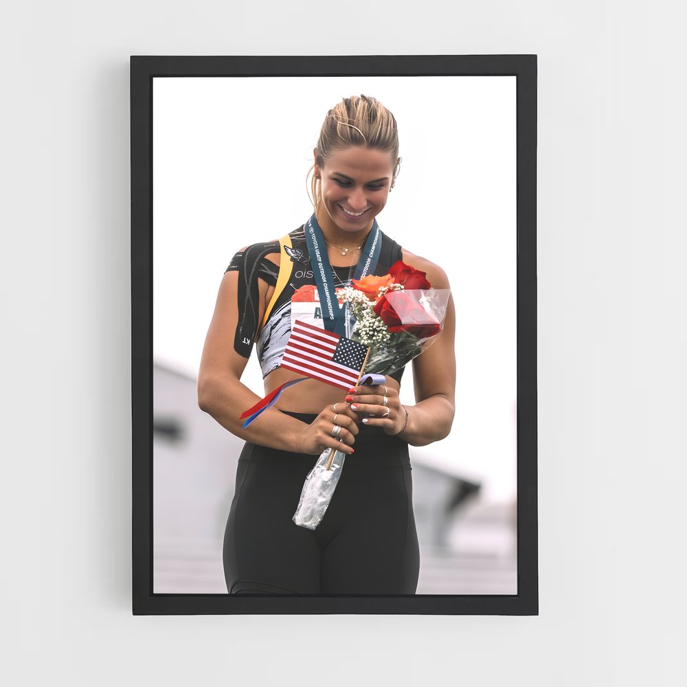 Poster La Médaillée Florale – affiche Athlétisme (vue 2)